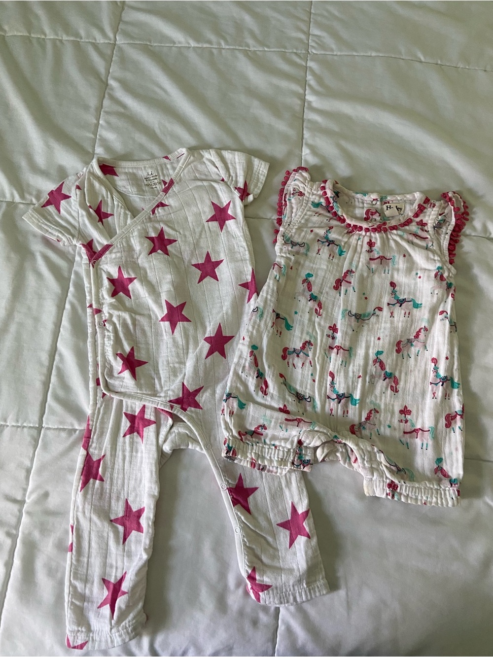 Set of Aden + Anais and Harley baby girl clothes